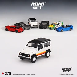 ランドRディフェンダー90アロイダイキャストミニgtモデルカー、ワゴンホワイトビークル、 #378 lhd、1:64