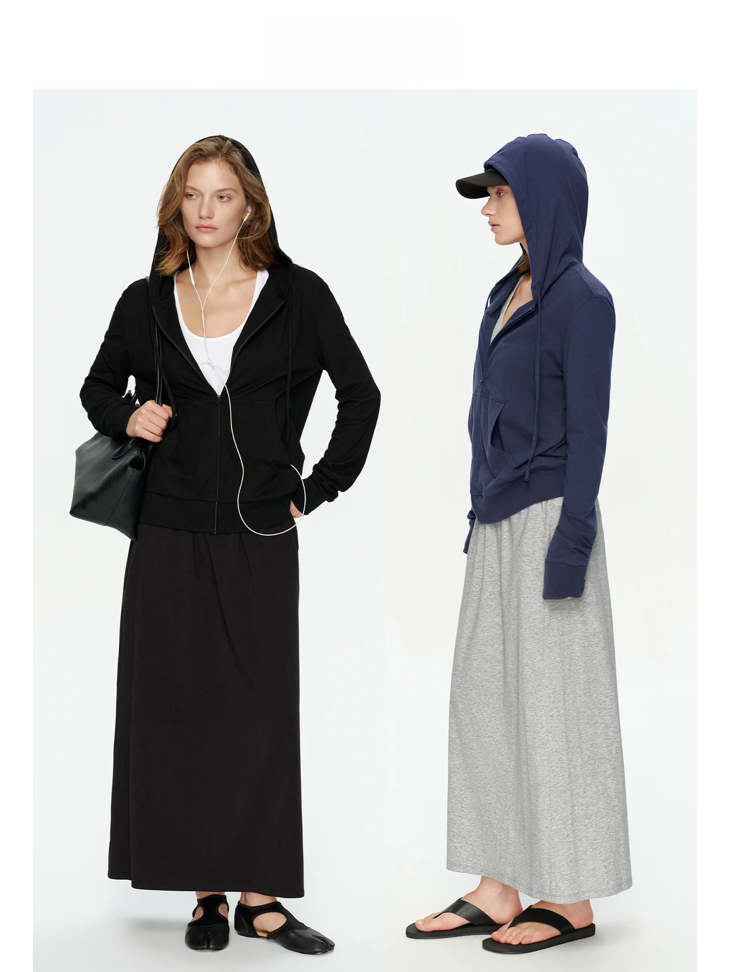 

EREMIN Ladies' Zipper Hoodie Pure Color Long Sleeve Cotton Sportswear Casual Hooded Sweatshirt Outerwear for Daily Use