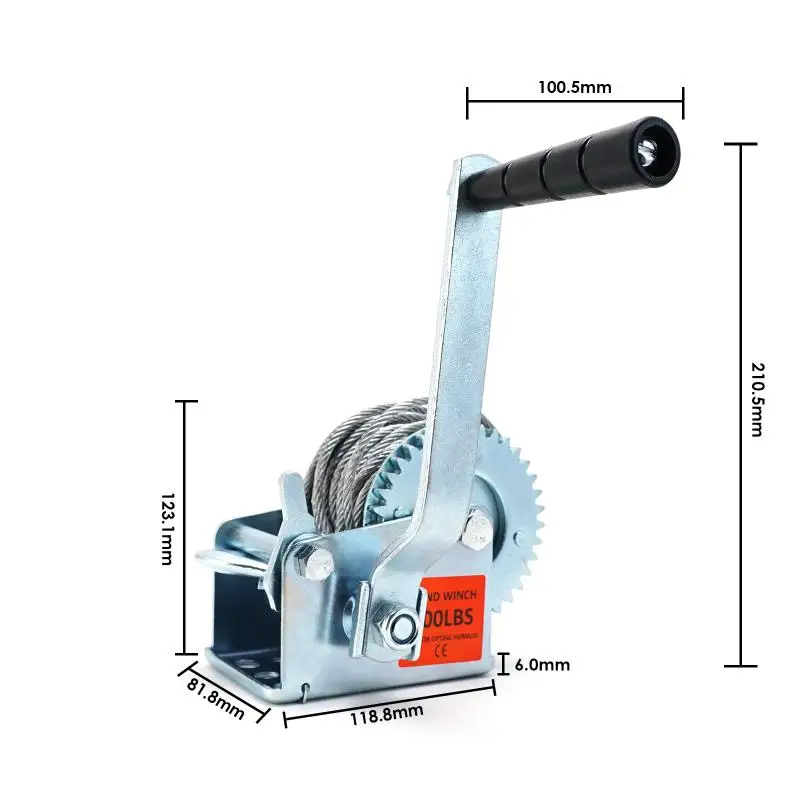 Imagem -05 - Hand Winch Gear Reel para Caminhões e Reboques Metros Black Webbing 600 lb 3500lb