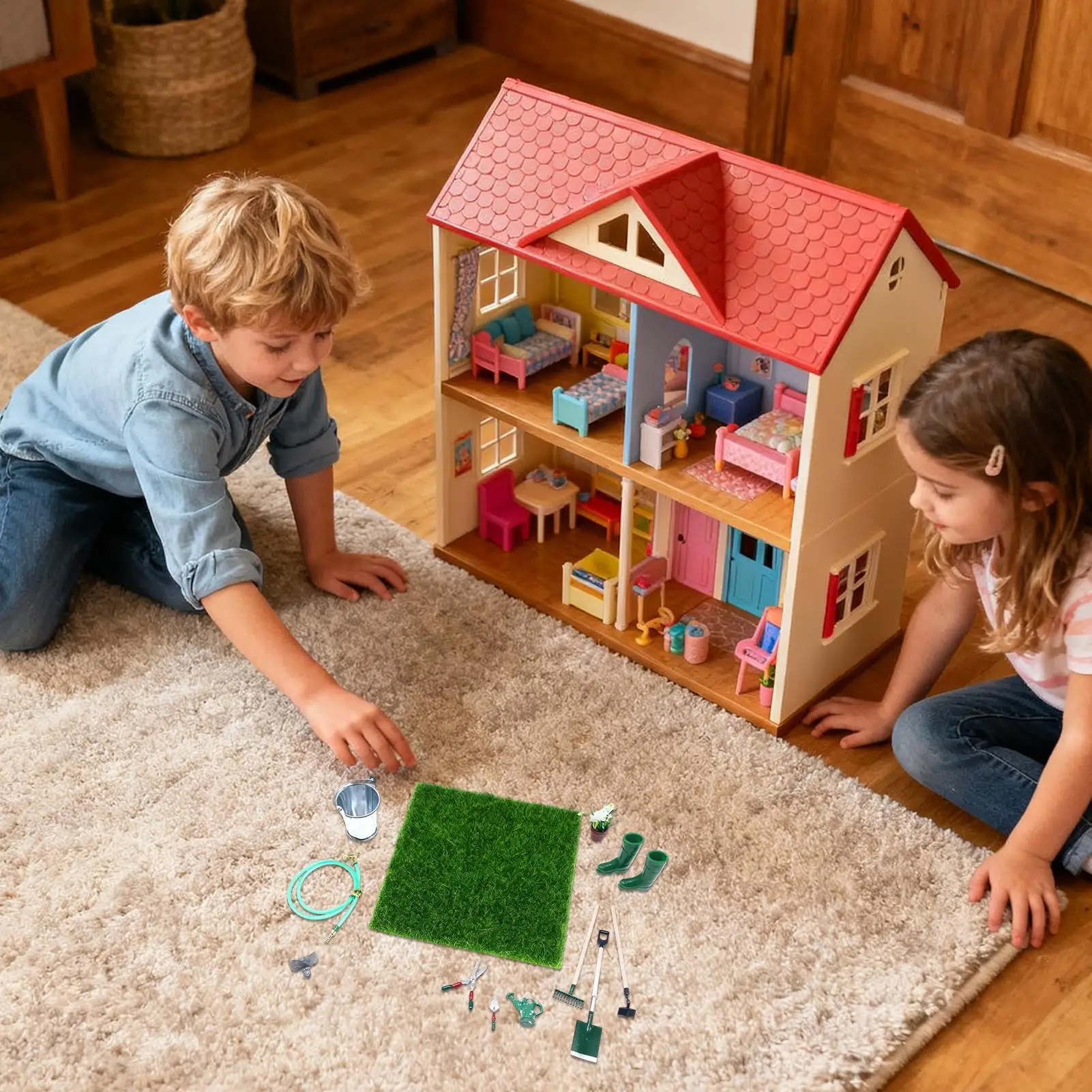 Decoração de jardinagem em miniatura decorações realistas 12 peças gnome jardim ferramentas agrícolas para colecionadores meninos meninas crianças quintal