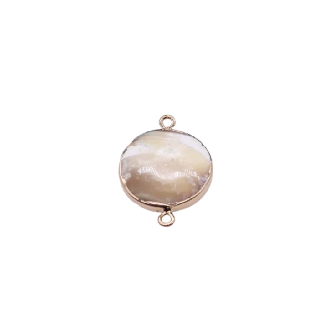 

Round Shaped 21*29mm Yellow Shell Connector Accessories 1 Pc Retail Supply Suitable for Necklace Bracelet Jewelry Making
