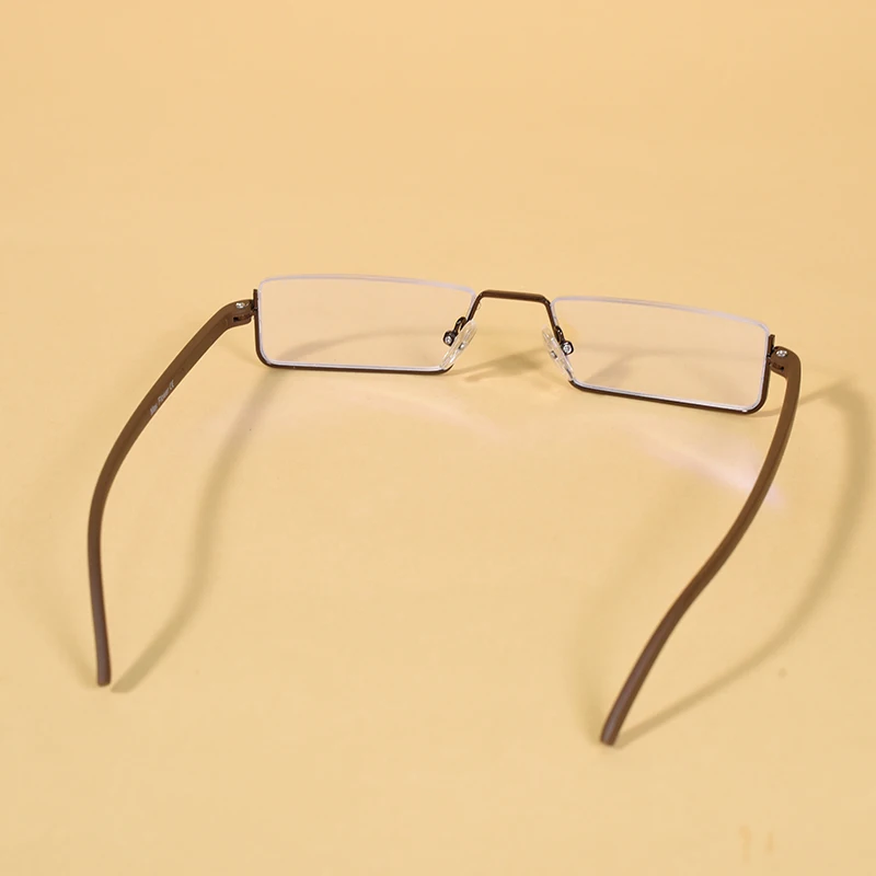 Metall Anti-Blau Licht Lesebrille Männer Halb Rahmen Brillen Männlichen Brillen Mit Fall + 125 + 175 + 225 + 275 + 300 + 350 – Detail 26