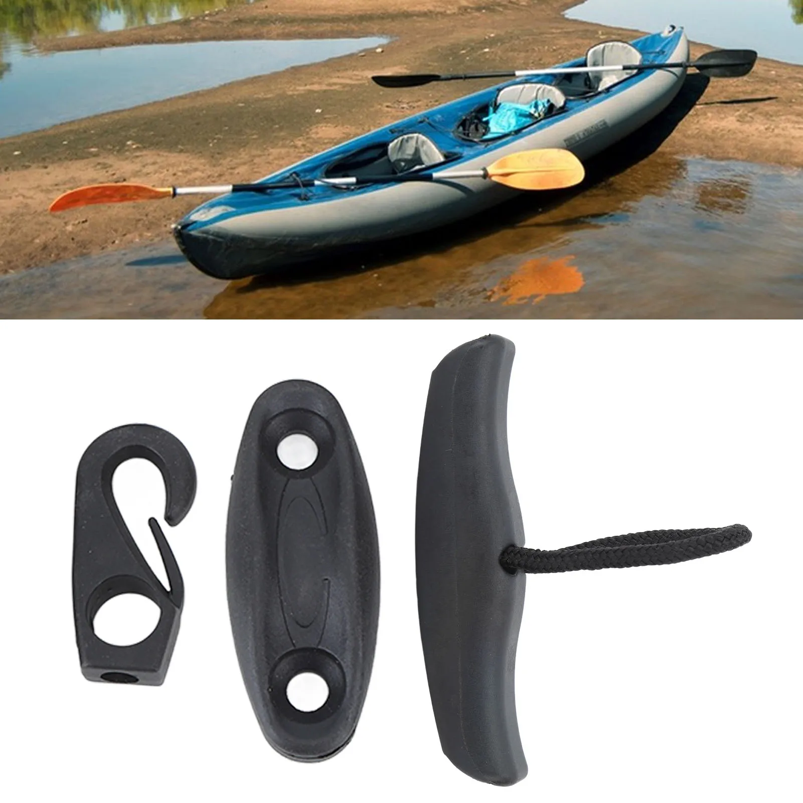 Kayak Pull Handles Soft Grip Easy Operation Kayak T Handle Replacement Accessories With Screws For All Sea Kayaks And Canoes