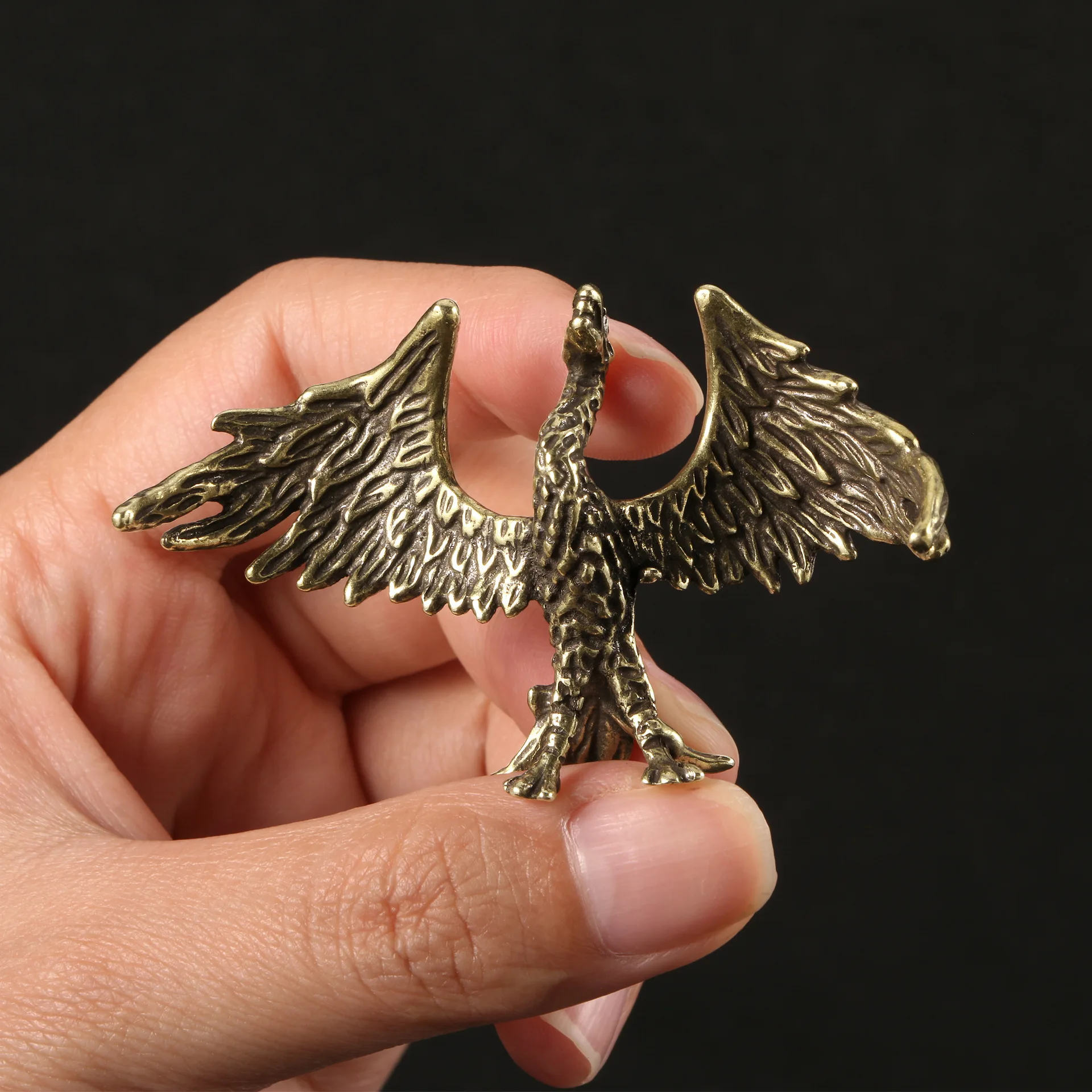 Vintage Brass Phoenix Fantasy Griffin Figurine  Mythical Beast Home Office Desk Decor Collectible Mini Statue Collectible Gift