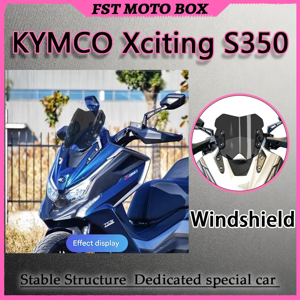 FOR Kymco Xciting S350 Racing Windshield Aerodynamic Curved Flow Guiding Design Optimizes Front Vehicle Airflow