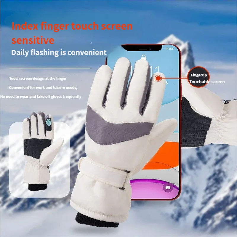 Winter Ski Gloves For Adults - Thermal Fleece Lined, Waterproof, Touchscreen Compatible For Outdoor Sports & E-Bike Riding
