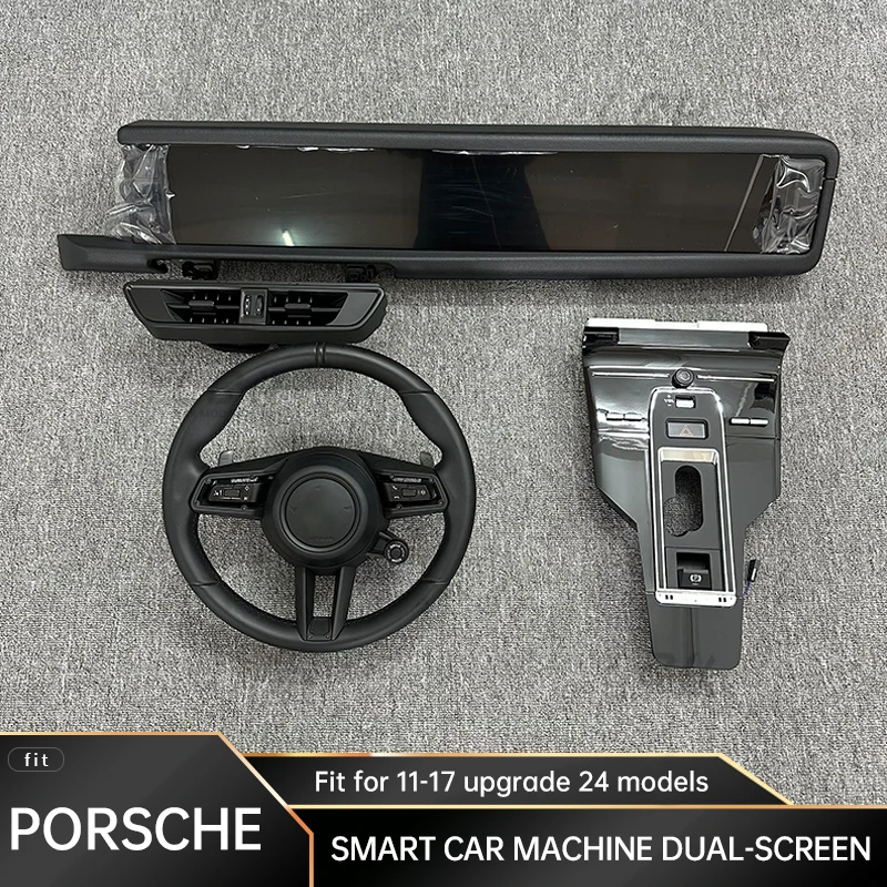 Suitable for the 2011-2017 Porsche Cayenne's Upgraded Dual-screen Central Control Navigation System to the 2024 Model.