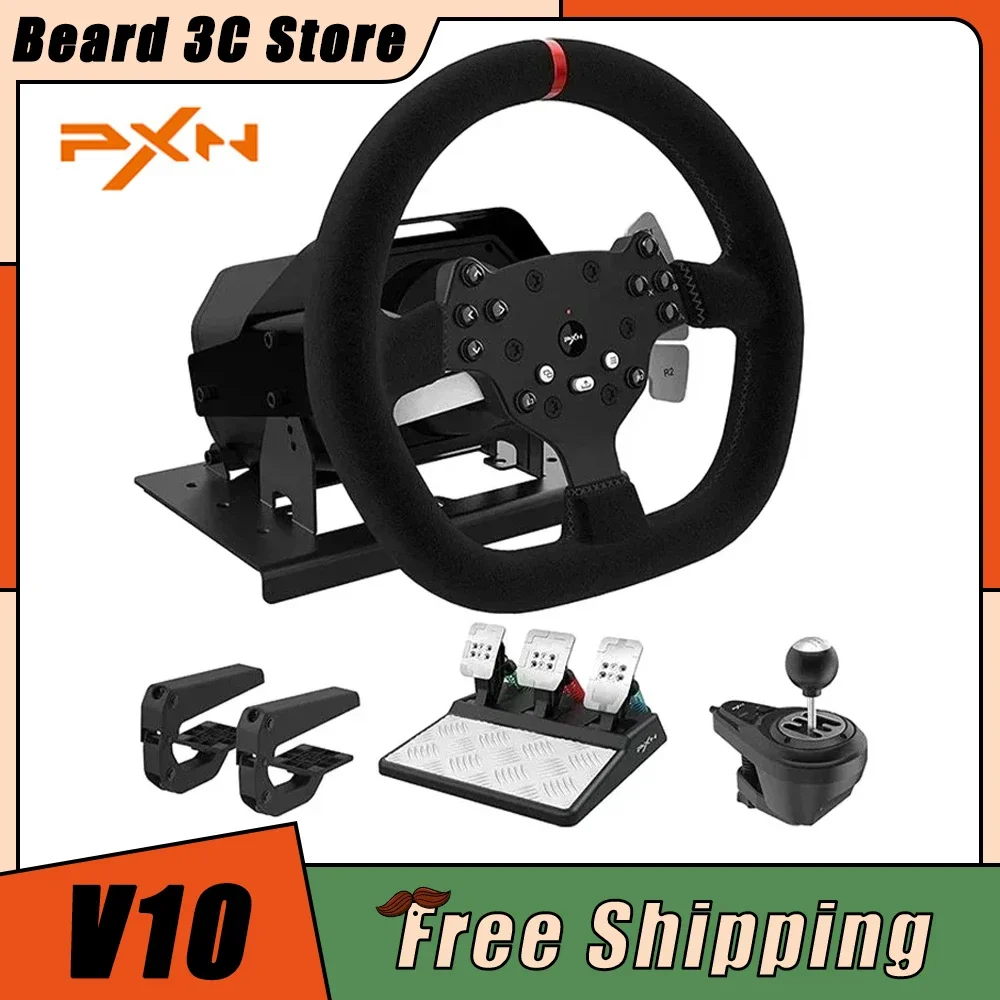 

PXN V10 Game Racing Wheel Gaming Steering Wheel Simracing Pc 270/900 Rotation with Clamps For /Xbox Series X/S/PC/PS4/Xbox One