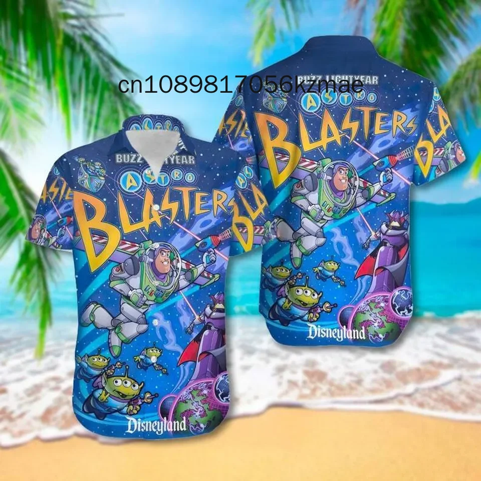 

2024 New Toy Story Hawaiian Shirts Men's Women's Kids's Summer Short Sleeve Shirts Disney Casual Beach Hawaiian Shirts