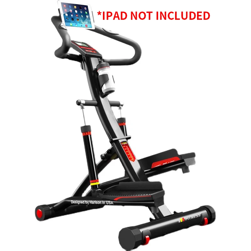 

Stepper w/Handlebar, Extended Step Range Machine for Climbing Exercise, Compact, Height-Adjustable, Low-Impact & Optional App