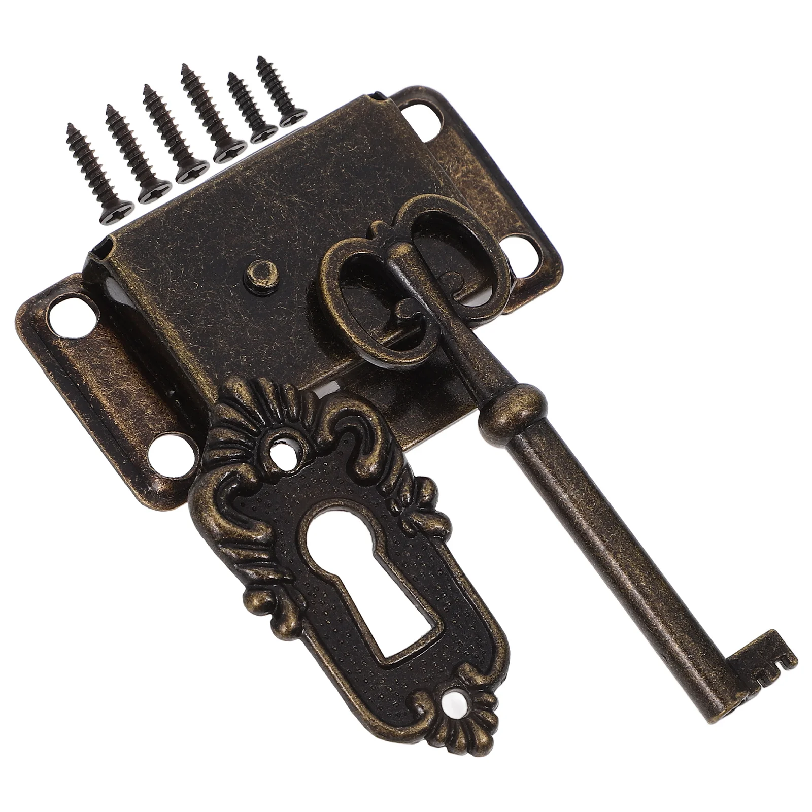 

1 Set Cabinet With Key Vintage Drawer Set Retro Furniture Door Lock Zinc Alloy Metal Lock For Cupboard Desk Jewelry Box