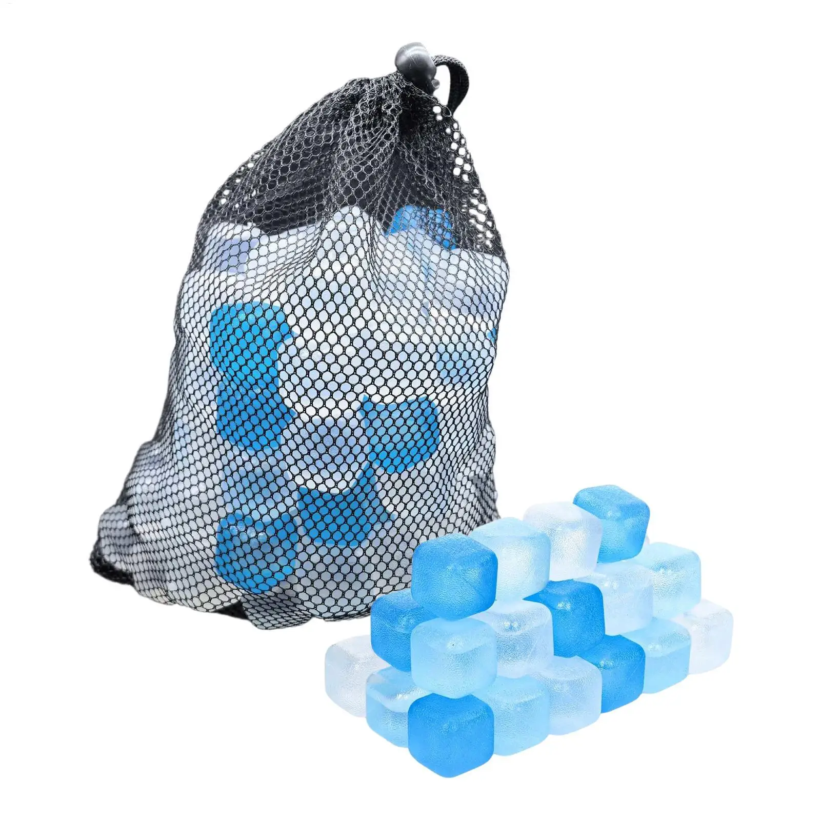 Ice Cubes Reusable 100 Pieces Refreezable Cooling Blocks Slow Melting Ice Cubes for Whiskey Cocktail Coffee Juice Drinking Lunch