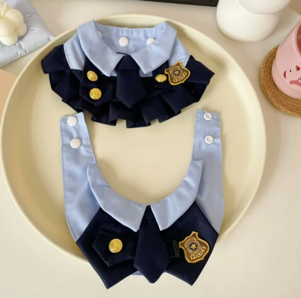 Newly Designed Pet Scarf Same Style Rabbit Police Officer Dog Towel
