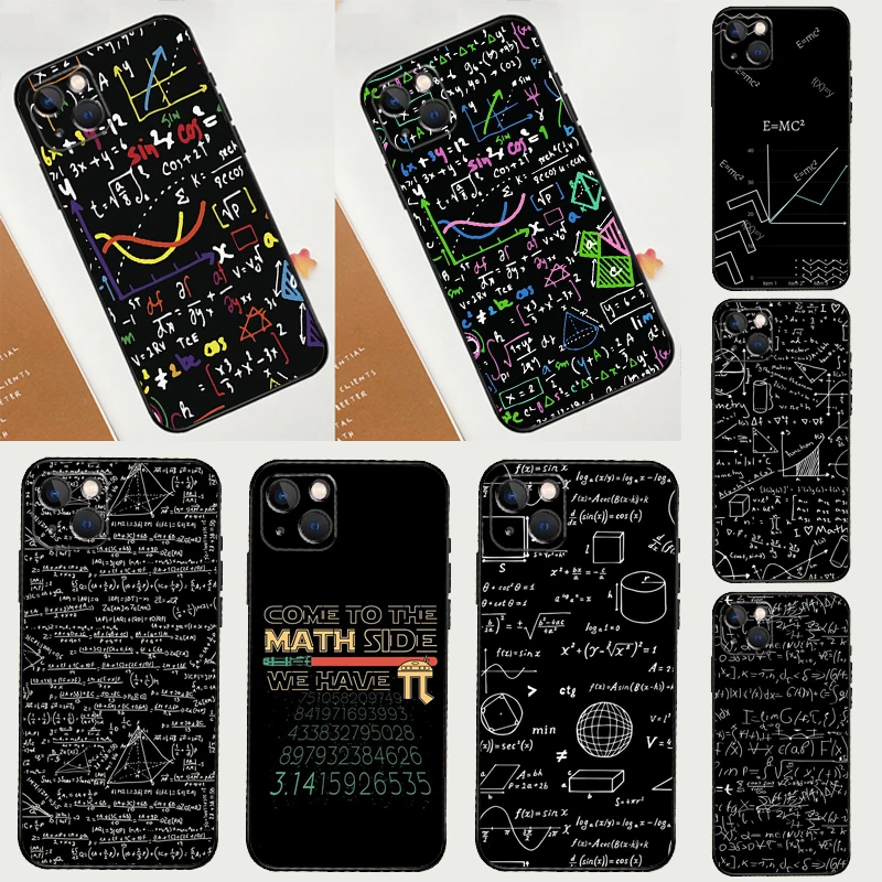 Mc2 With E=mc Math Case For iPhone 12 11 13 14 15 16 Pro Max XS X XR Plus 2021 13 12 Mini Fundas