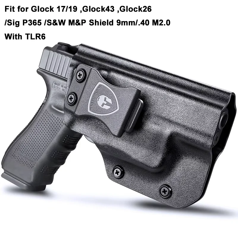 Holster With TLR6 Fit for Glock 17/19 Glock43 Glock26 /Sig P365 /S&W M&P Shield 9mm/.40 M2.0 Pistol Tactical,Right Hand,Gun bags