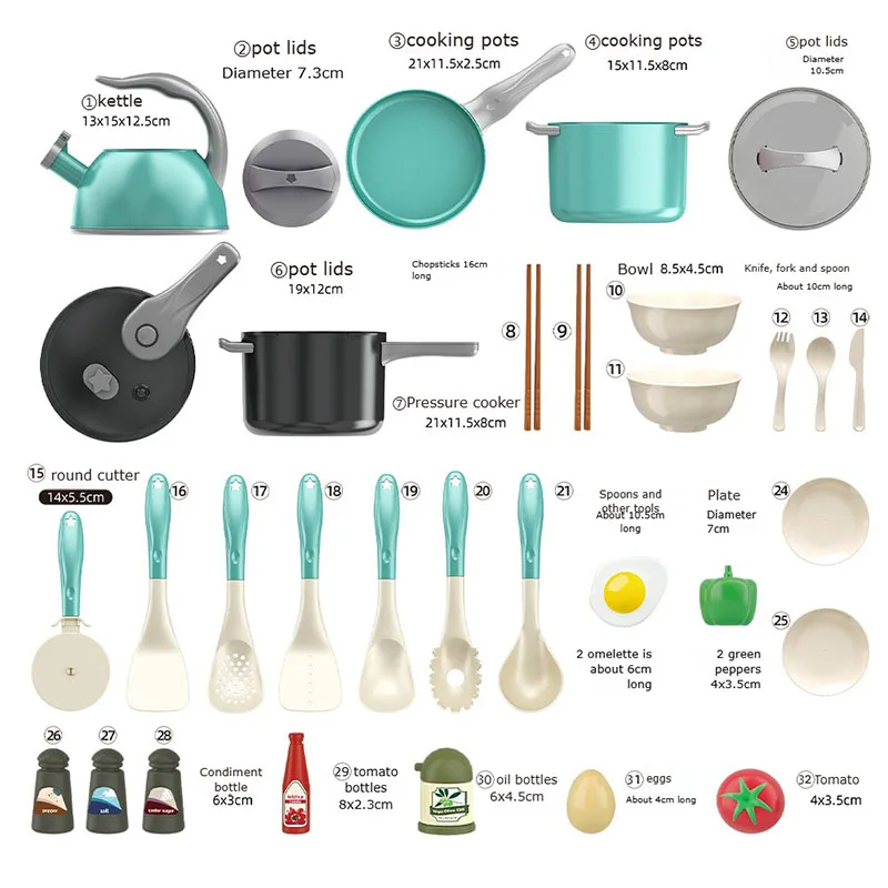 Kids Kitchen Toys Accessories Toddler Pretend Cooking Playset Pretend Cooking Toys Learning Toys Birthday Gifts with Cookware