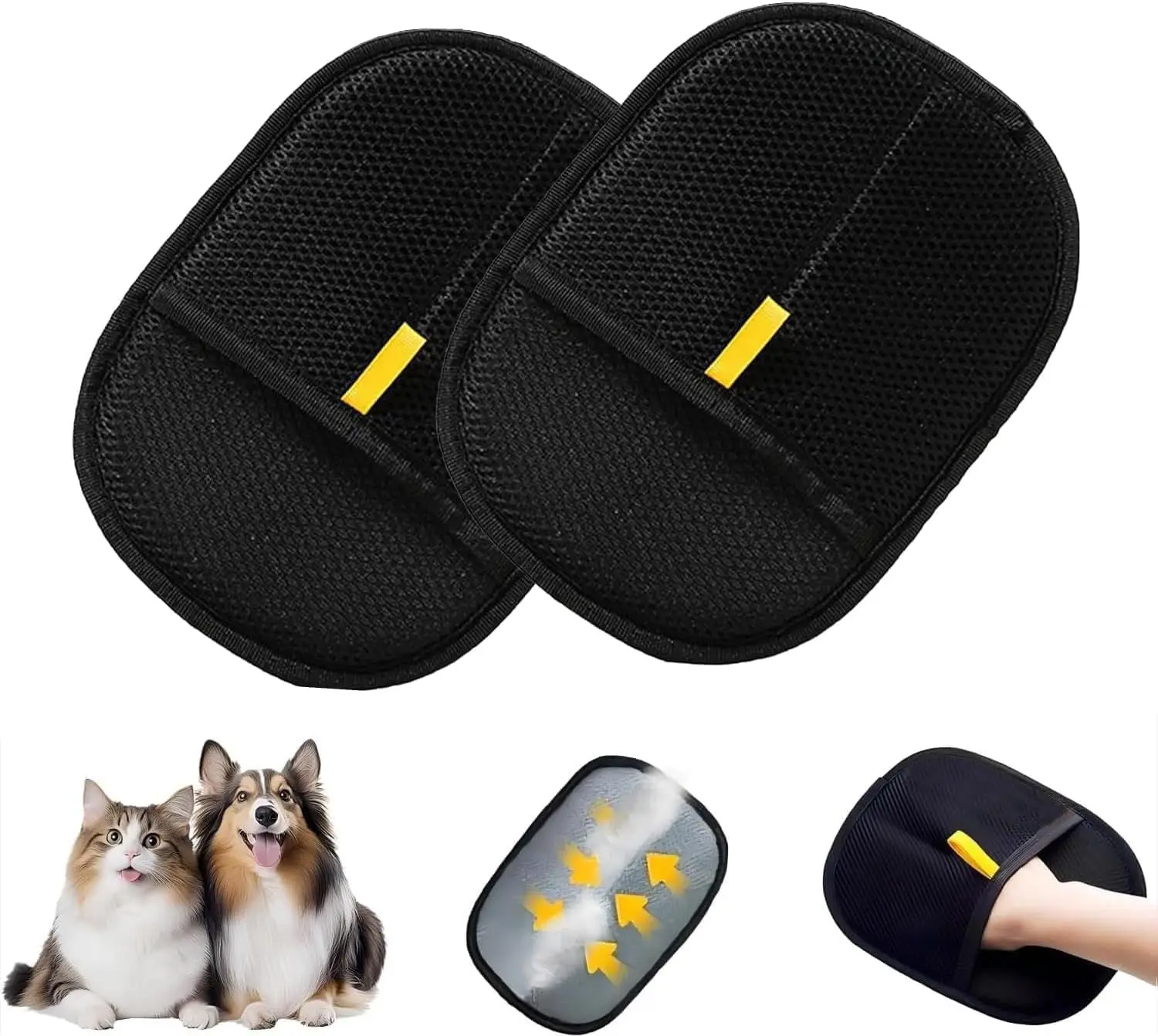 

Pet Hair Removal Glove for Cats & Dogs,Washable Dog Cat Grooming Gloves,Reusable Pet Hair Removal Tool for Home, Car Interiors &