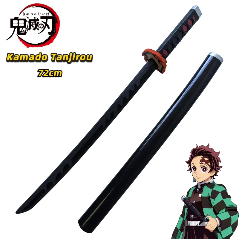 Demon Slayer Katana Original Anime Sword Assembled Cosplay Props Orange Rengoku Kyoujurou Tomioka Giyuu Swords 72cm
