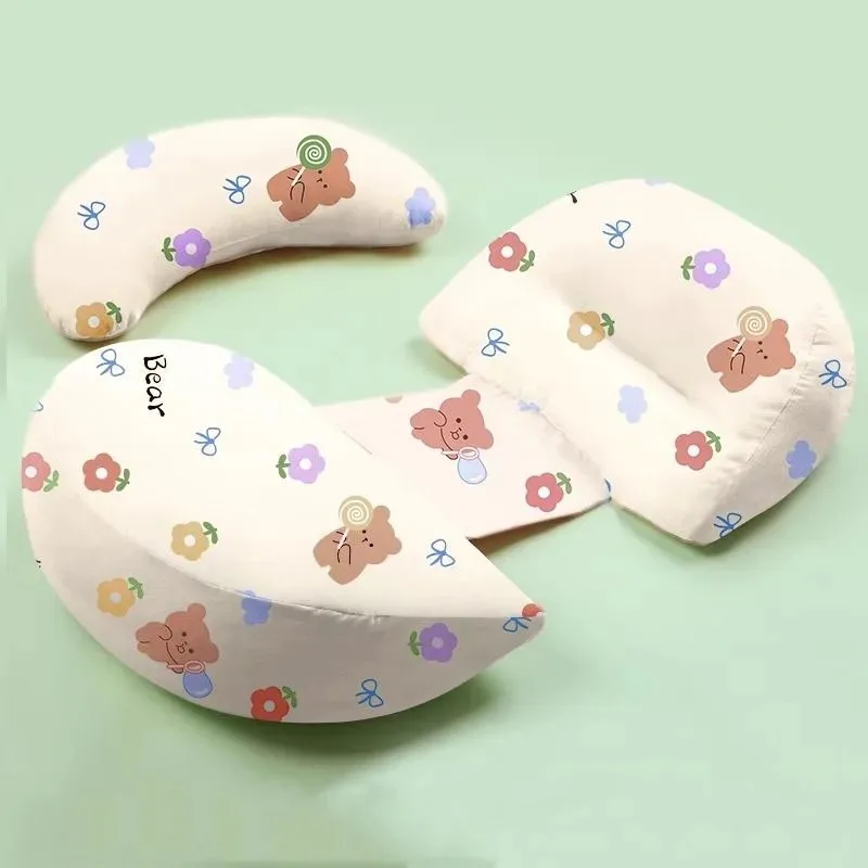 Pillow for Pregnant Women Multifunctional Cartoon Pattern Waist Abdominal Support U-Shaped Cushion Pregnant Side Lumbar Pillow