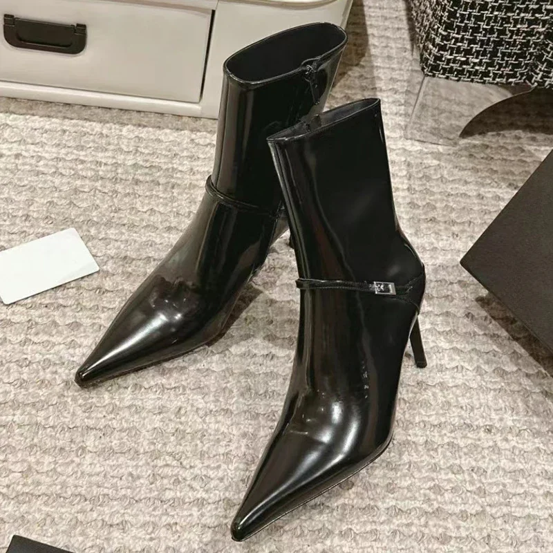 

Eilyken Sexy Pointed Toe Women Ankle Boots Fashion Zipper Shoes Spring Autumn Thin High Heels Chelsea Short Booties