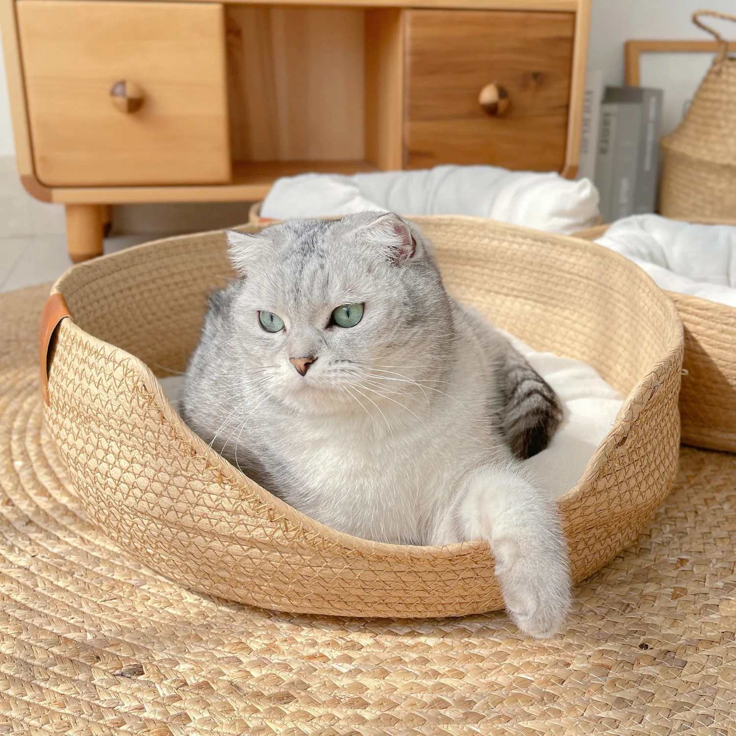 Cat Litter Spring Summer Hand-woven Net Red Cat Bed Breathable Cool Cooling Dog Litter Sofa Indoor Pet Supplies Cat Scratch Pad