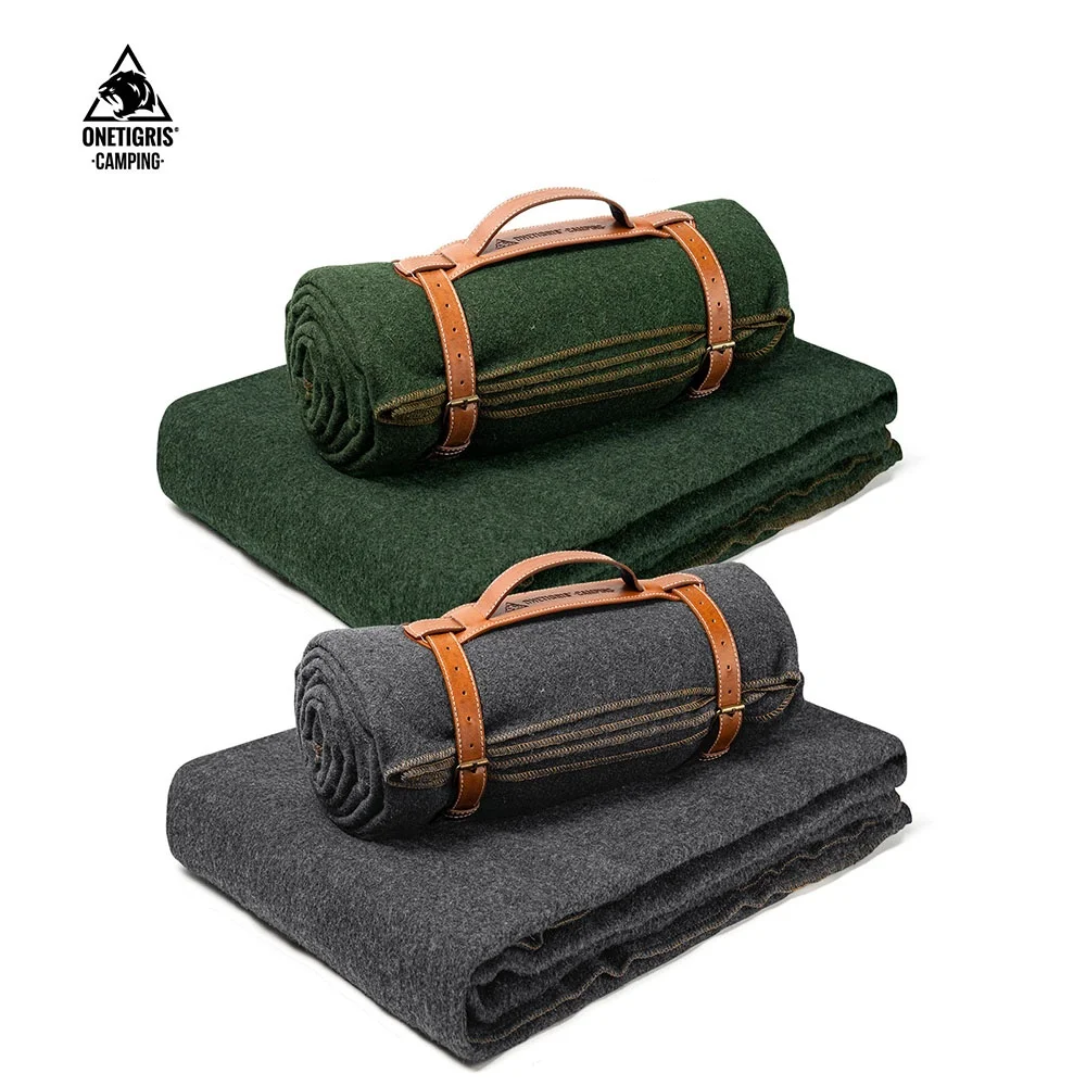 

ONETIGRIS Large Wool Blanket Cozy Washable Ultralight Camping Winter Blanket Quilt for Outdoors Car Bushcraft Backpacking