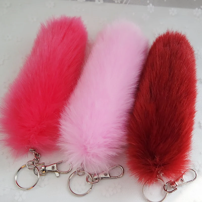 Mode Faux Fuchs Schwanz Anhänger Auto Schlüssel bund niedlichen Plüsch Pelz Quaste Pom Pom Charm Tasche Schlüssel ring Halter Schmuck Geschenke Zubehör