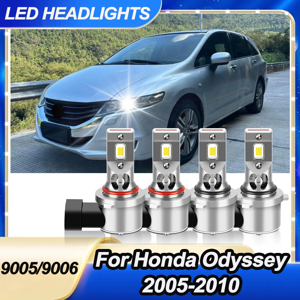 

For Honda Odyssey 2005-2010 9005 9006 Car LED Headlight Bulbs High Low Beam Kit 6500k Turbo Fan Headlamps