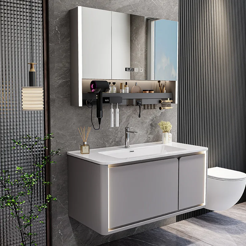 Iron Gray Art Bathroom Cabinet Paint Indoor Panel Bathroom Cabinet Storage Group Bathroom Furniture Badekabs Kabinet XYYSG