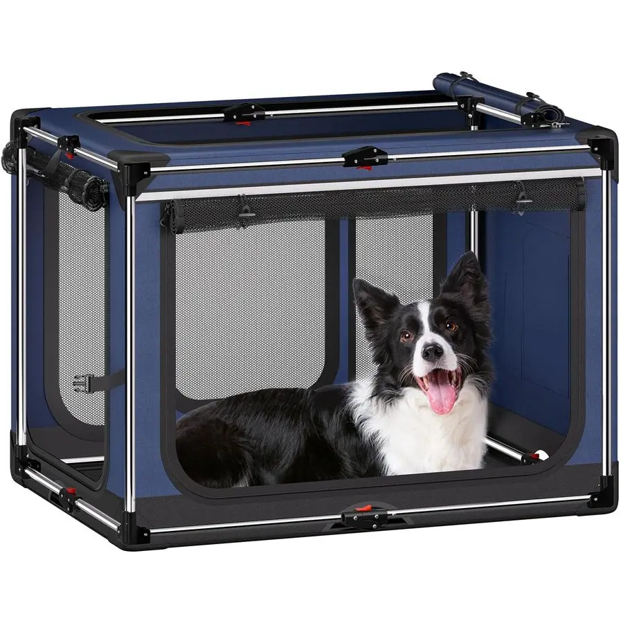 Dog Crate 38 Inch Foldable Soft Sided Dog Crate for Large Dogs, Portable Dog Travel Kennel with Soft Mat for Indoors amp Outdoor 1