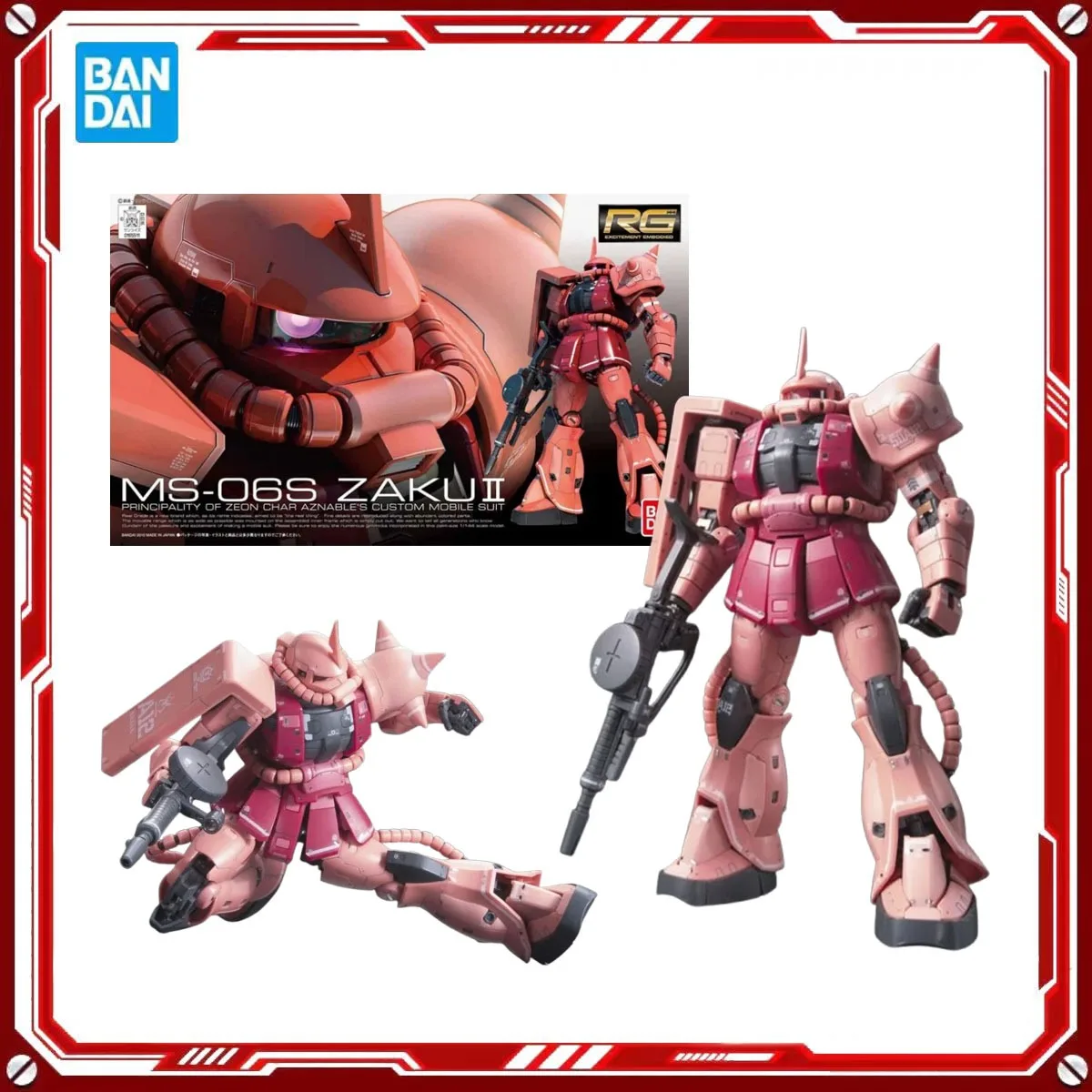 

Bandai Genuine Mobile Suit Gundam Anime Model Kits ZAKU Toys RS Action Figure Assembly Model Gift for Kids Christmas Original