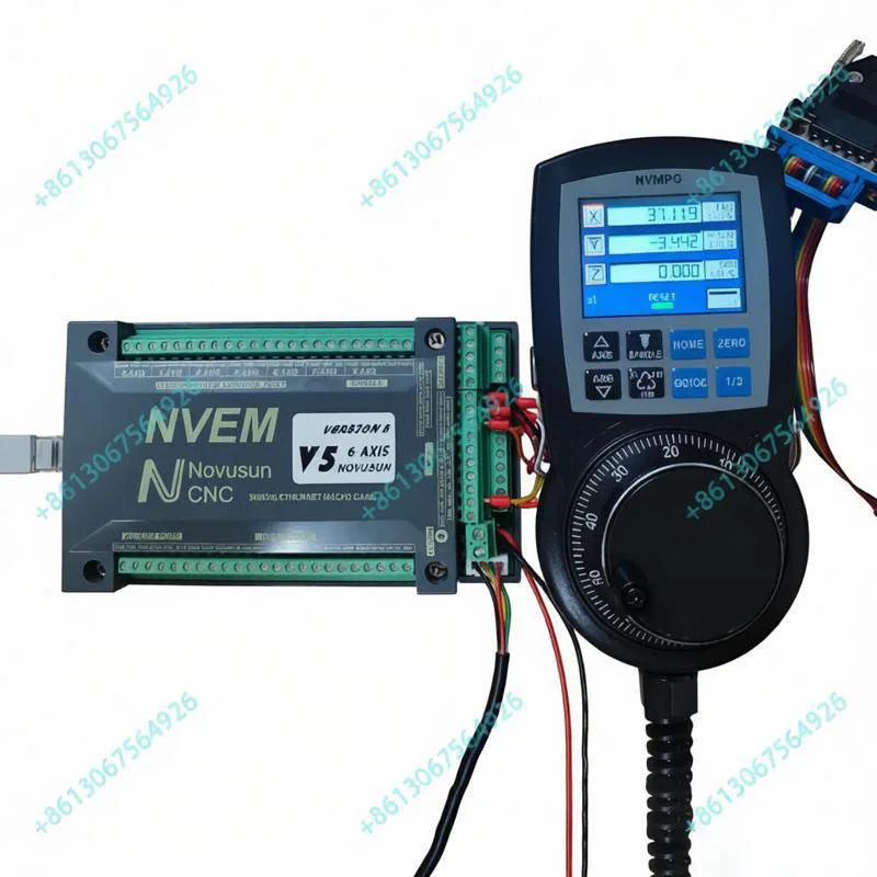 Mach3 NVEM V5 Cnc Controller Kit Ethernet 3/4/5/6Axis 300khz Motion Control Card with 6 Axis Digital Display Handwheel