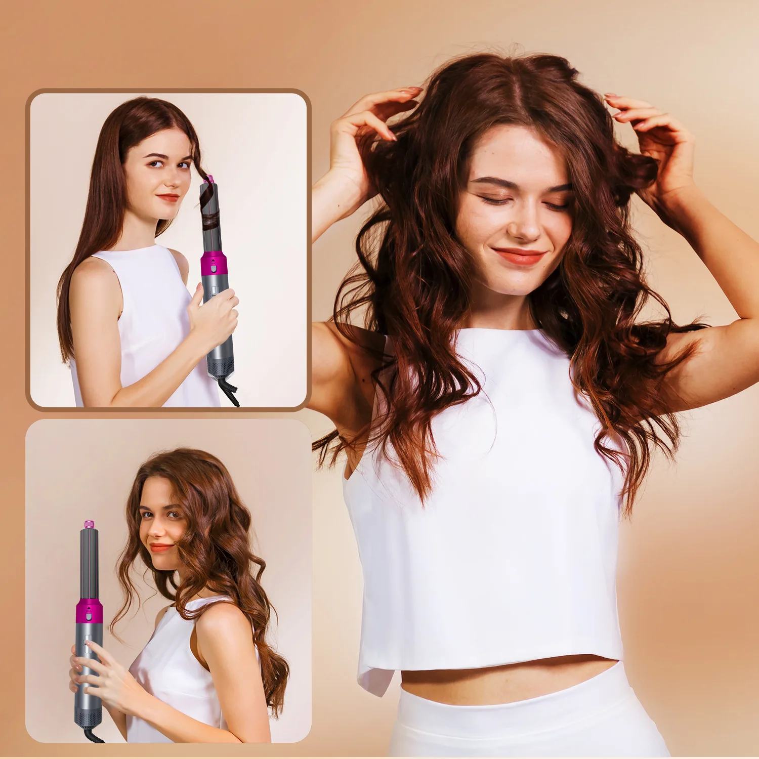 Hochwertiger 5-in-1-Haarstyler mit Lockenwickler, Haarklammern, Heißluftbürste, Haartrockner und Zubehör für Friseure, Dyso-Geschenk. – Detail 10