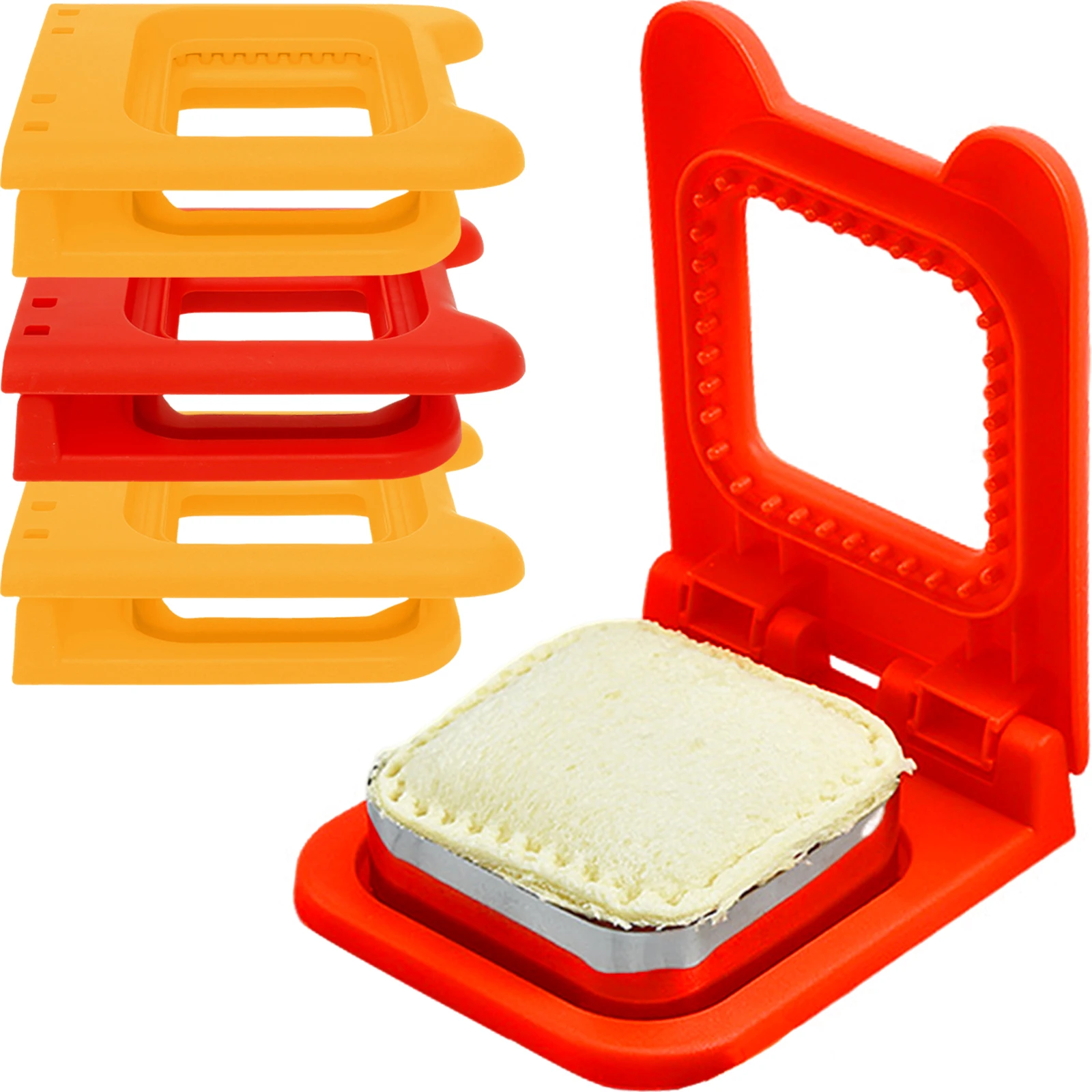 4 Stück Sandwich-Ausstecher und Versiegelung für Kinder, Taschen-Sandwich-Maschine aus Edelstahl, DIY wiederverwendbarer Sandwich-Ausstecher, Lunchbox, Sandwich-Maker