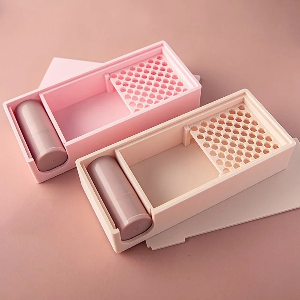 Built-In Brush Powder Storage Box Compartment Structure Sliding Lid Clay Powder Container Plastic Polymer Clay Powder Box