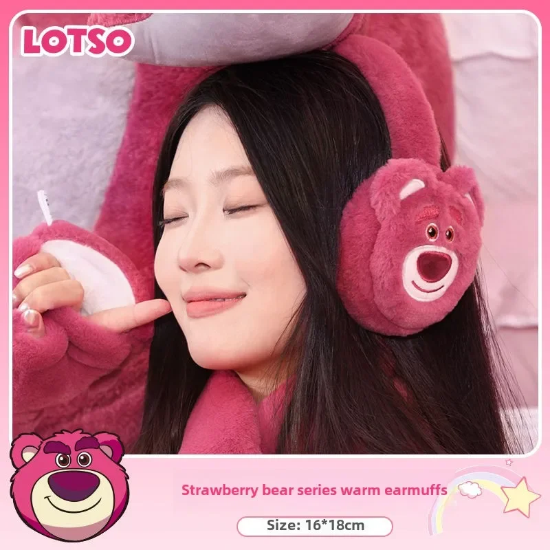 Disney Stitch Lotso men's and women's creative cute cartoon pattern comfortable and skin-friendly soft plush warm earmuff scarf