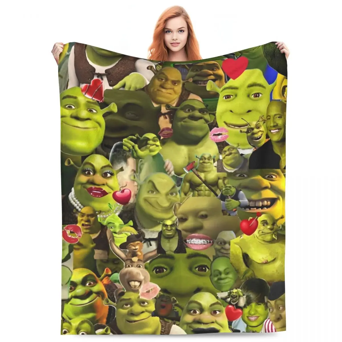 Stylish S-Shreks Blankets Lightweight Thin Flannel Relax Throw Blankets Machine Washable