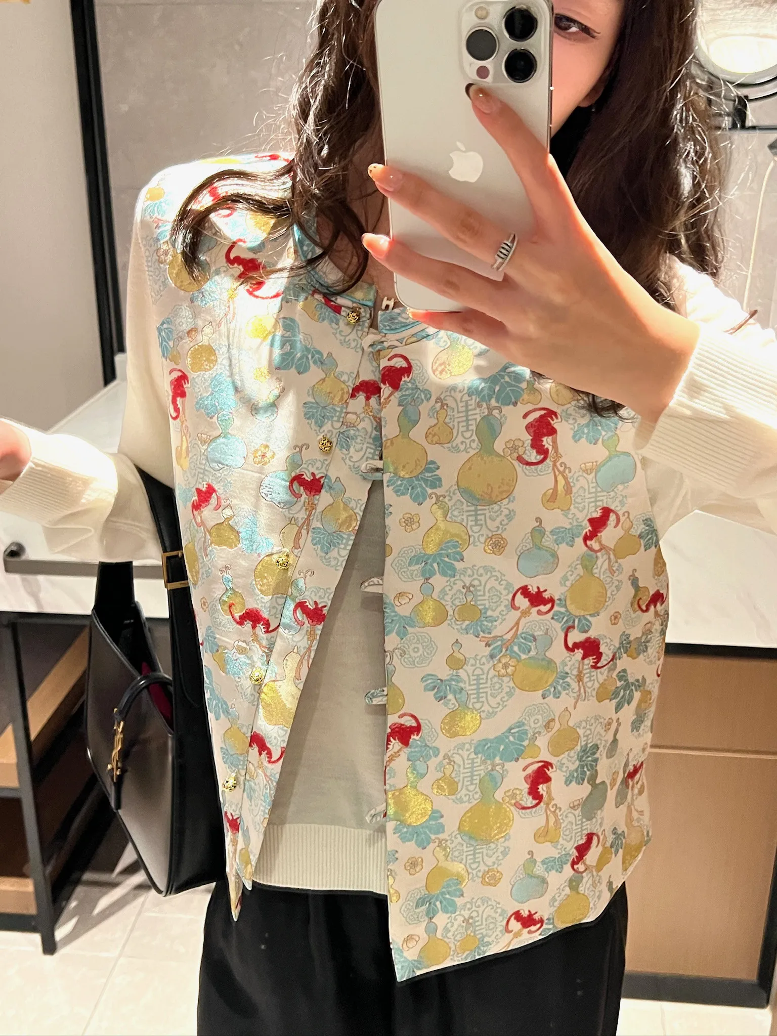 

Loose Fit Korean Style plus Size Vest Women's Fashion Gold Weave Button up Shirt New Chinese Style Top Trendy Breathable Casu...