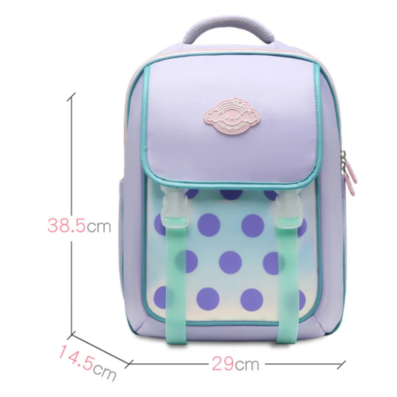 OYIXINGER New Primary Schoolbag For Girl Candy Color Lightweight Backpack Children Dot Pattern Large Capacity School Bag Kids