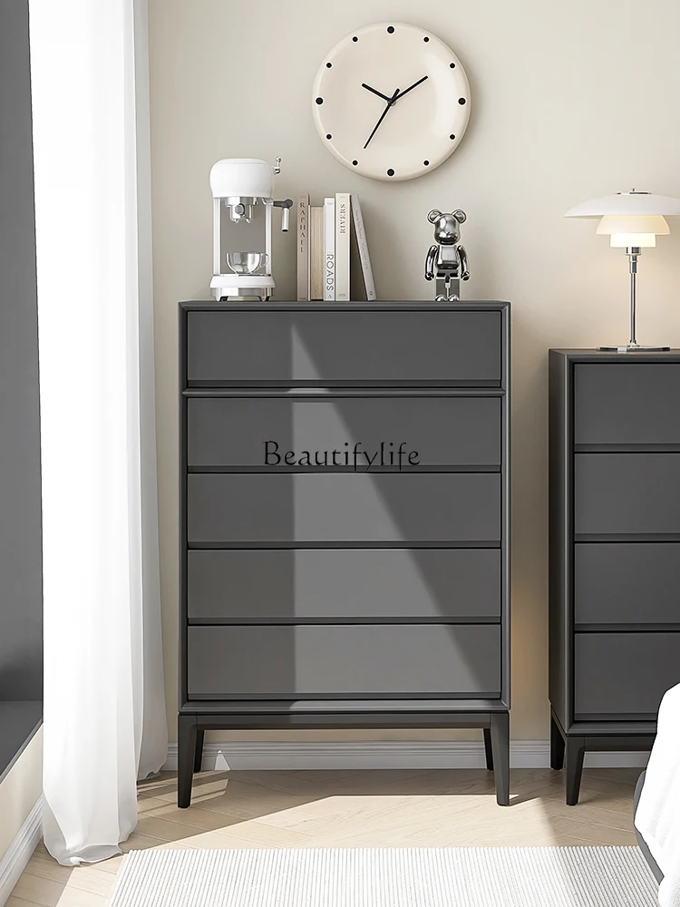 

Italian minimalist light luxury Nordic solid wood storage cabinet