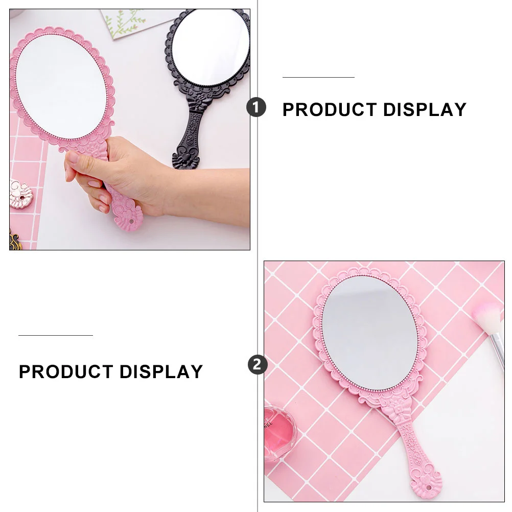 2 pçs espelho de maquiagem portátil estilo vintage espelho portátil viagem acessório beleza leve durável ferramenta maquiagem