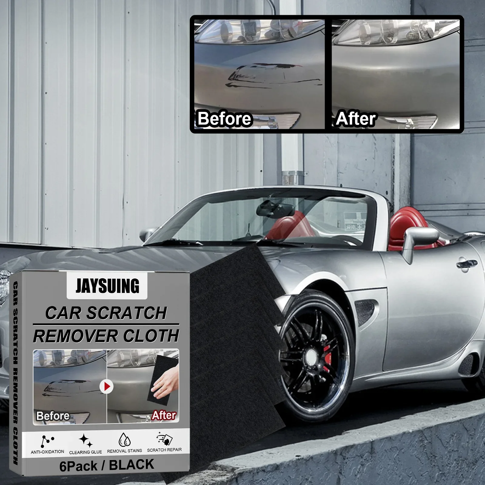 

6 шт./кор. ткань для протирания царапин автомобиля, нано-вспышка, автомобильные царапины, очистка пятен от воды, уход за царапинами, обслуживание автомобиля