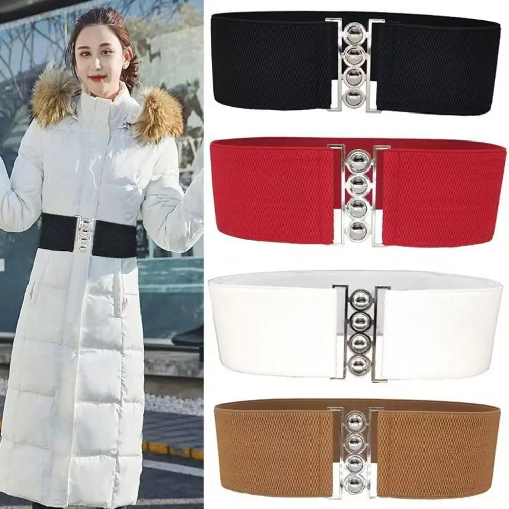 트렌디한 신축성 있는 와이드 엘라스틱 벨트 캐주얼 허리 밴드 드레스 커머밴드 여성용