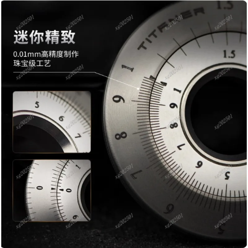 مسطرة لوغاريتمية دائرية من سبائك التيتانيوم - EDC لتخفيف الضغط على العملات المعدنية لعبة مسطرة حساب دائرية