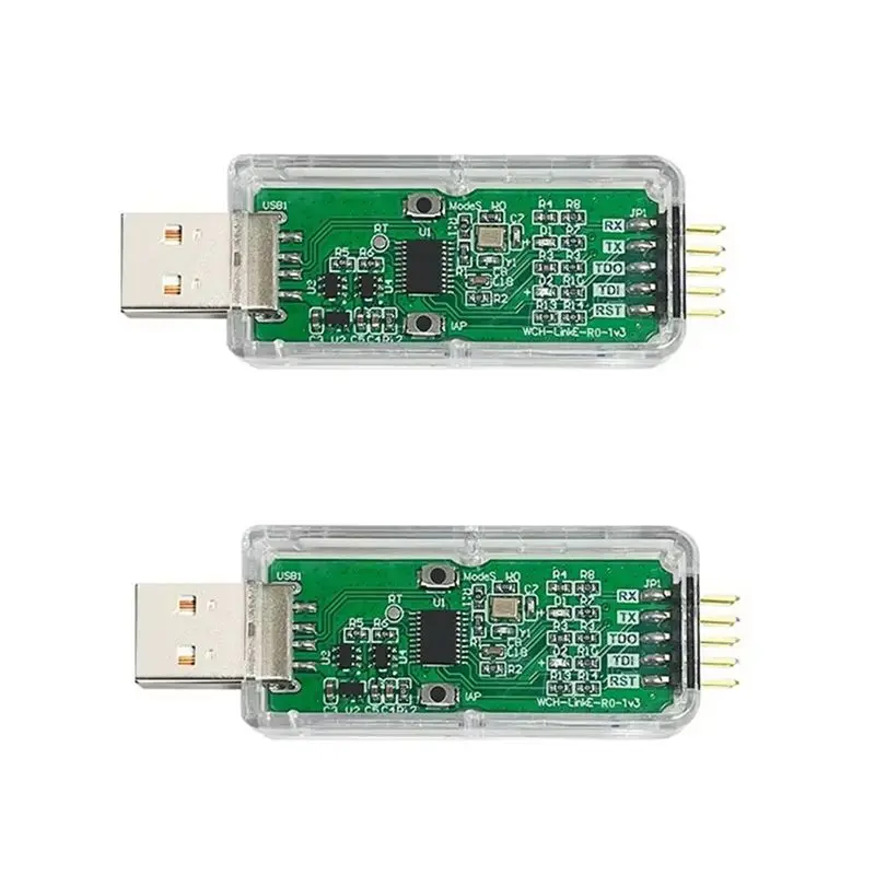 Promotion 2Pcs WCH-Linke Online Download Debugger Support WCH RISC-V Architecture MCU/SWD Interface 1 Serial Port To USB Channel