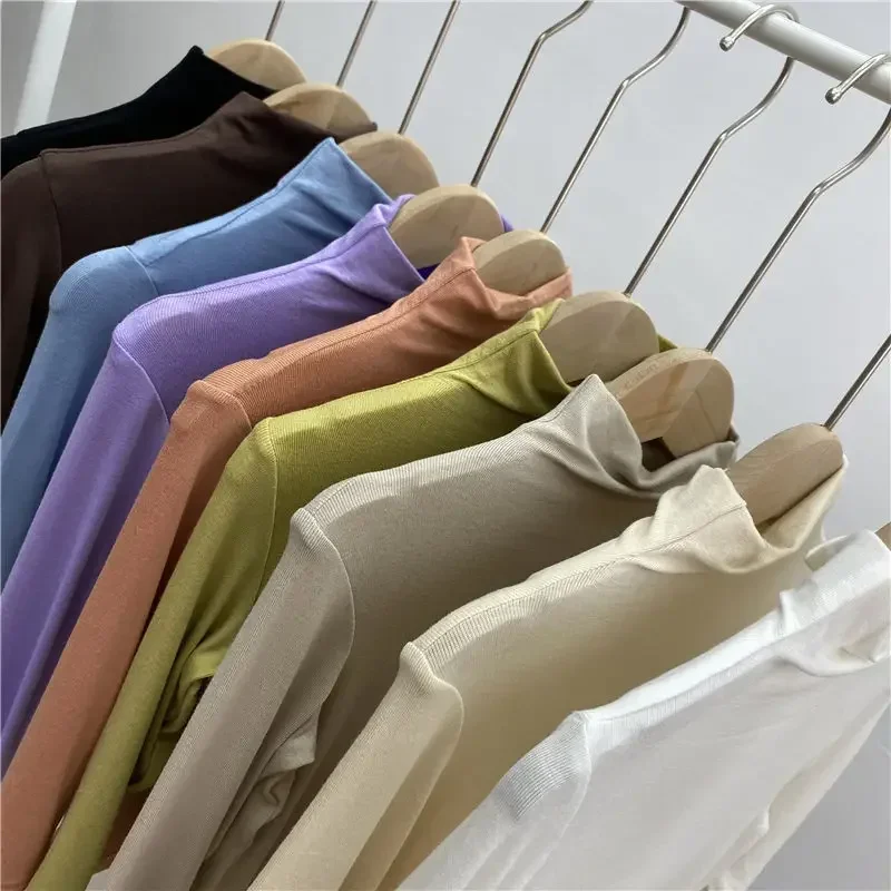 Kids Girls Solid Undershirts 2024 New Children Casual Modal T-shirts Candy Color Spring Autumn Clothing Baby Girls Thin Tops