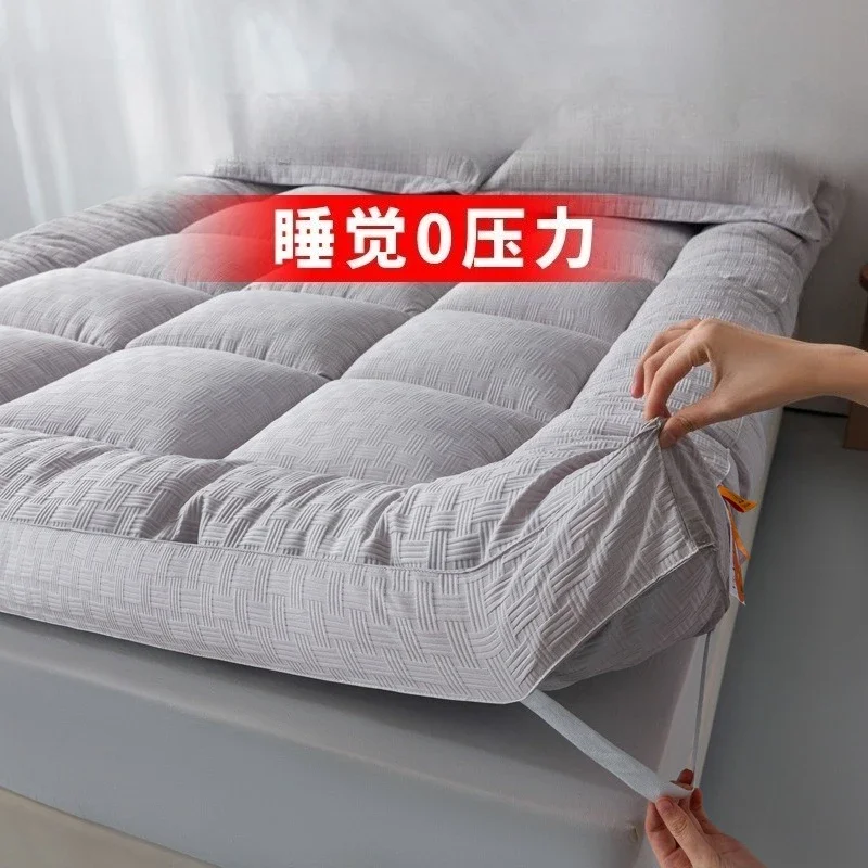 Household Soybean Fiber Mattress Cushion Soft Extra Thick Pad Cover Plush Pillow Top Mattress Topper Mattress Pad