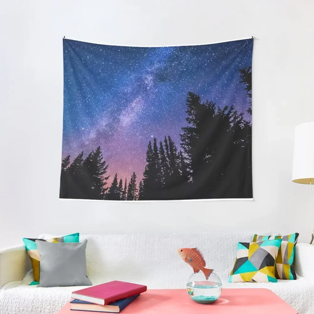 

Forest with a starry sky Tapestry Home Decorators Decorative Wall Aesthetic Room Decors Cute Decor Tapestry