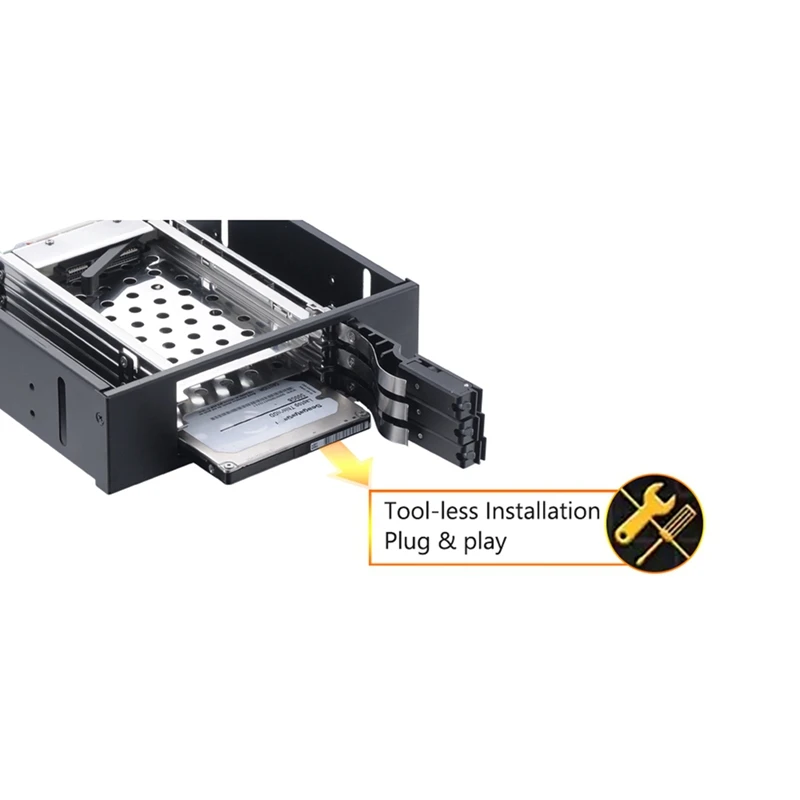 Aluminum Case 3Bay SATA Adapter 2.5 Inch Hot Swap SSD Hard Drive Bracket For 5.25 Optibay