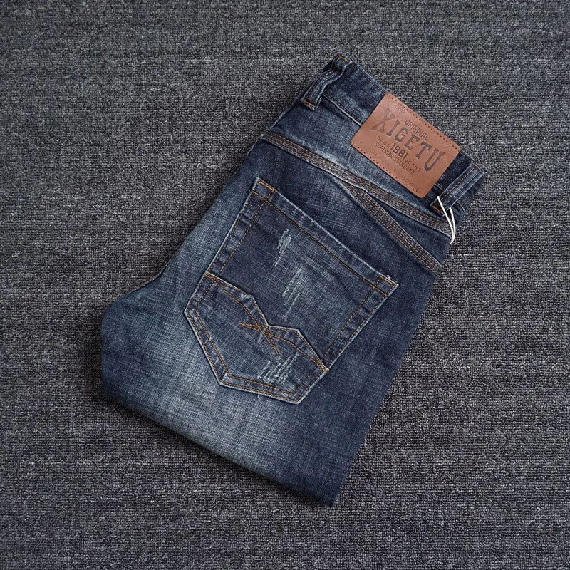 กางเกงยีนส์ผู้ชายสไตล์ Y2K ดีไซน์เนอร์ แฟชั่นย้อนยุค สีน้ำเงิน ยืดได้ ทรงสลิมฟิต ขาดๆ เซอร์ๆ คุณภาพสูง สไตล์อิตาเลียน วินเทจ